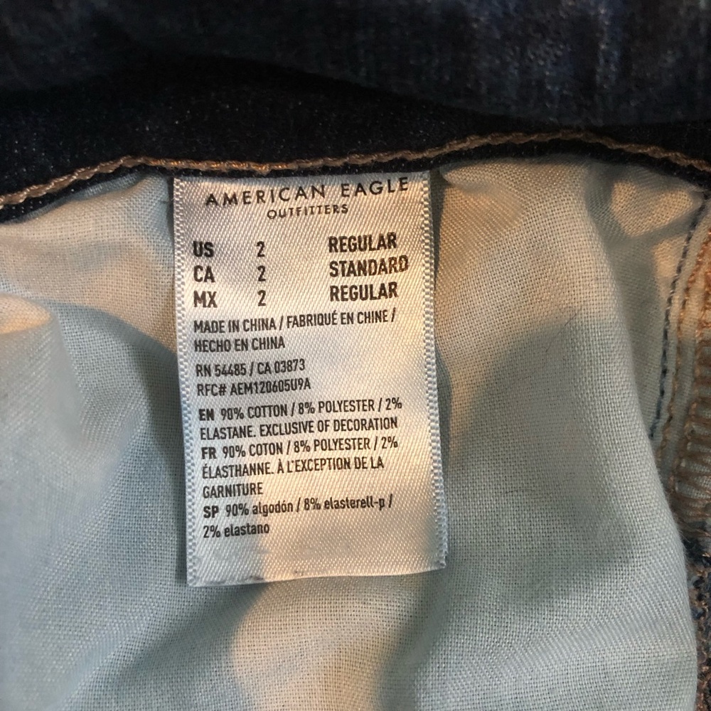American Eagle Distressed Jeans next level stretch hi-rise jegging crop size 2 - Picture 7 of 12